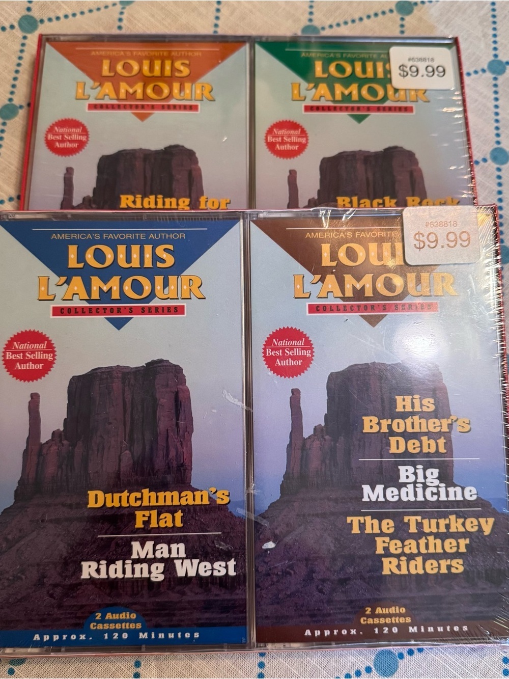 Louis L'Amour 4 Audio books on Cassette Set,Collectors Edition,great gift NIB